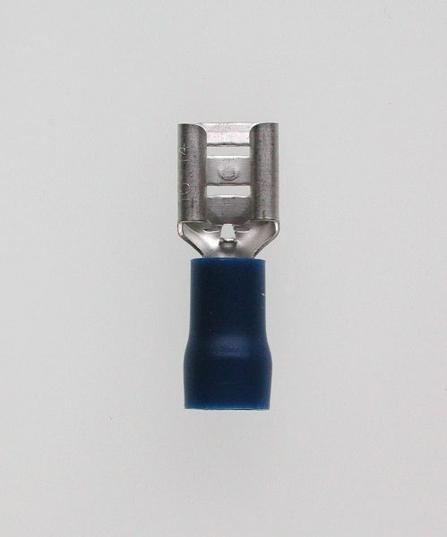 Flachsteckerhülsen isoliert blau 6,3mm 100Stk Btl.