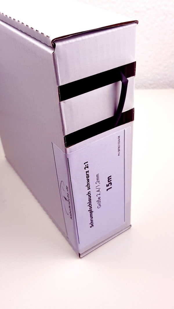 Schrumpfschlauch 2,4/1,2mm schwarz 15m Box