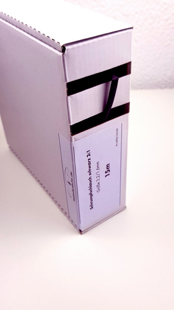 Schrumpfschlauch 3,2/1,6mm schwarz 15m Box