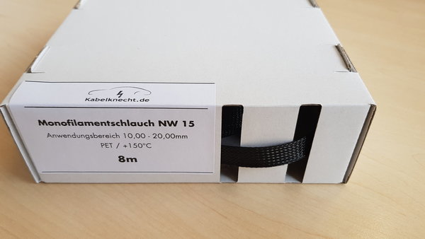 Monofilament Geflechtschlauch 8m Box NW 15mm